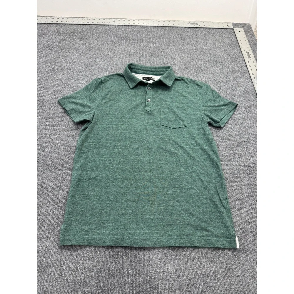 Banana Republic Performance Pique Polo Shirt Mens S Green Heathered Pocket